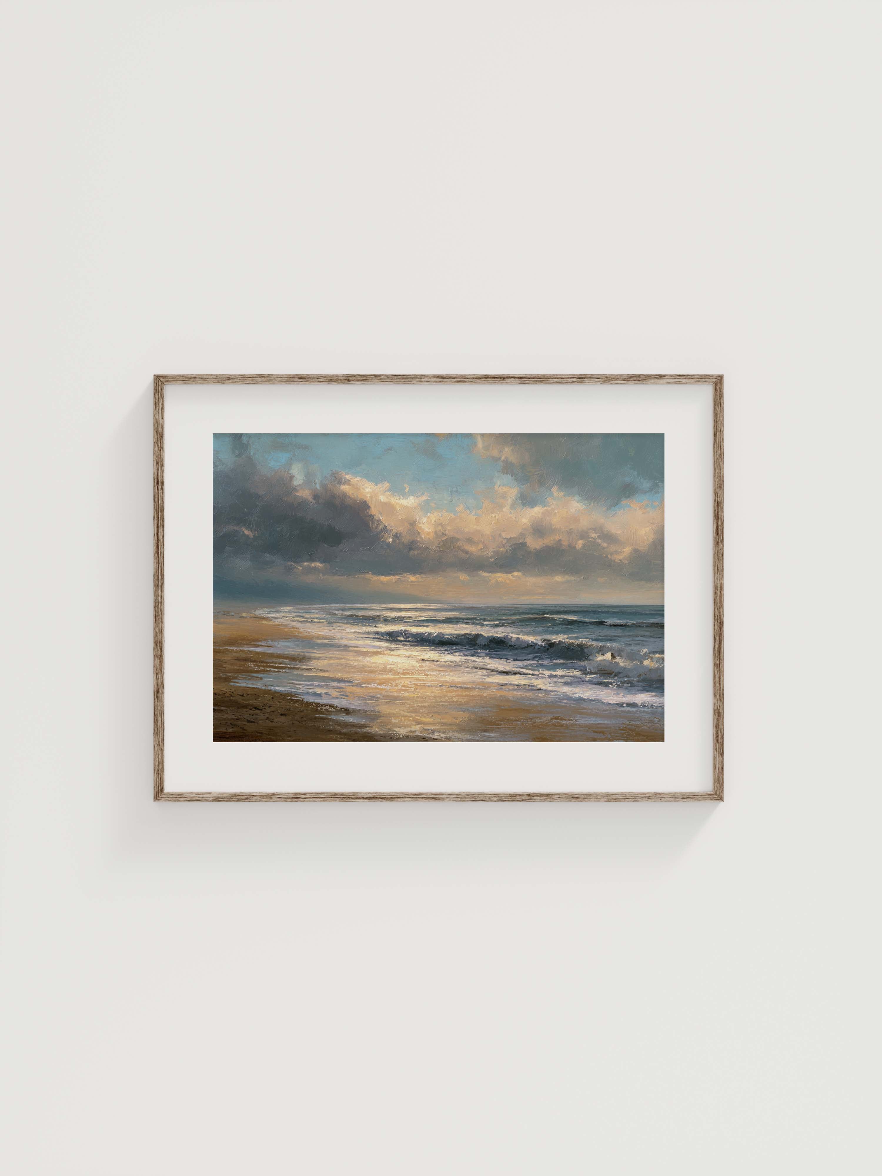Coastal Beach Landscape Art Print — Serene Ocean Wall Décor