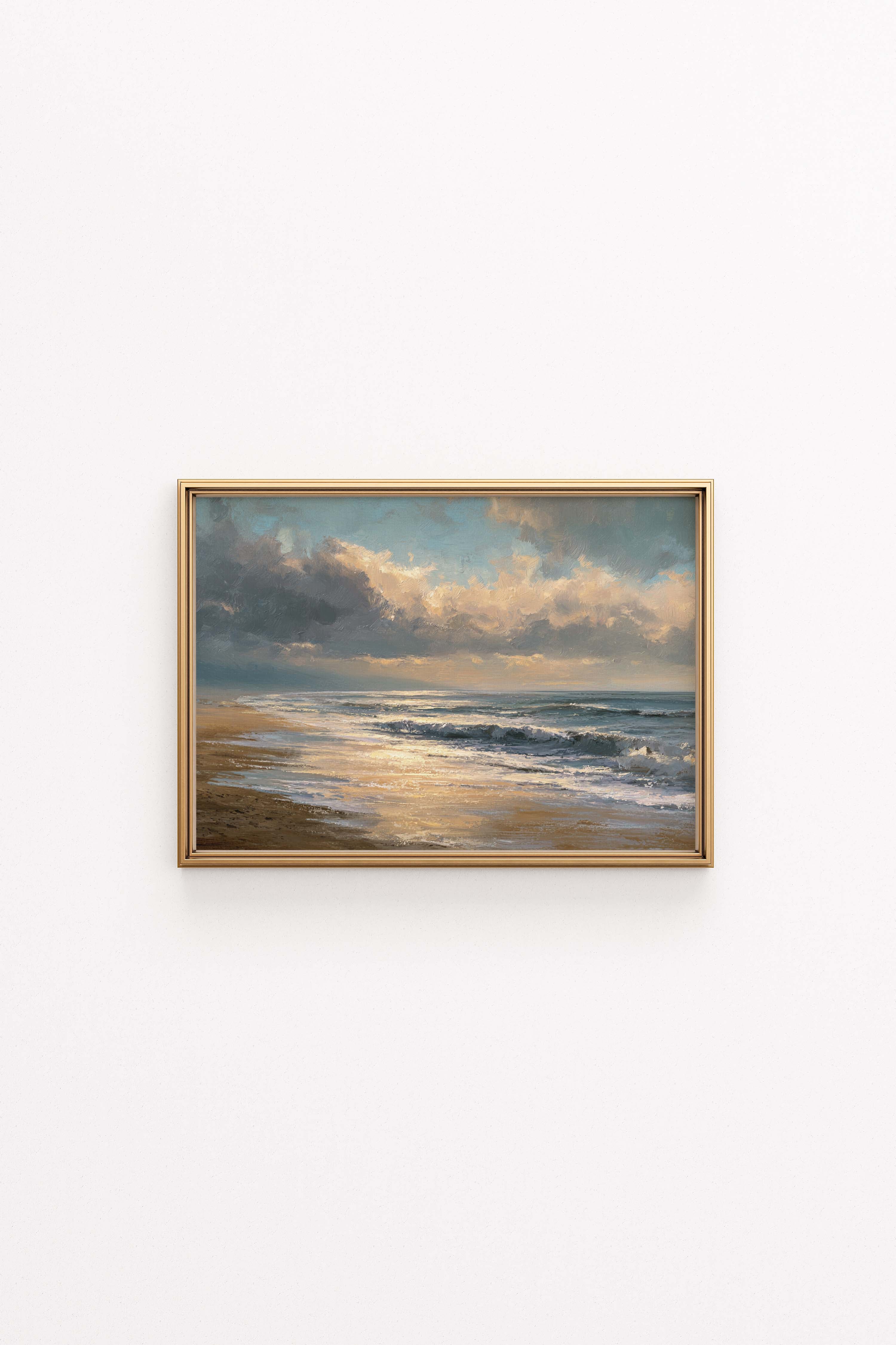 Coastal Beach Landscape Art Print — Serene Ocean Wall Décor