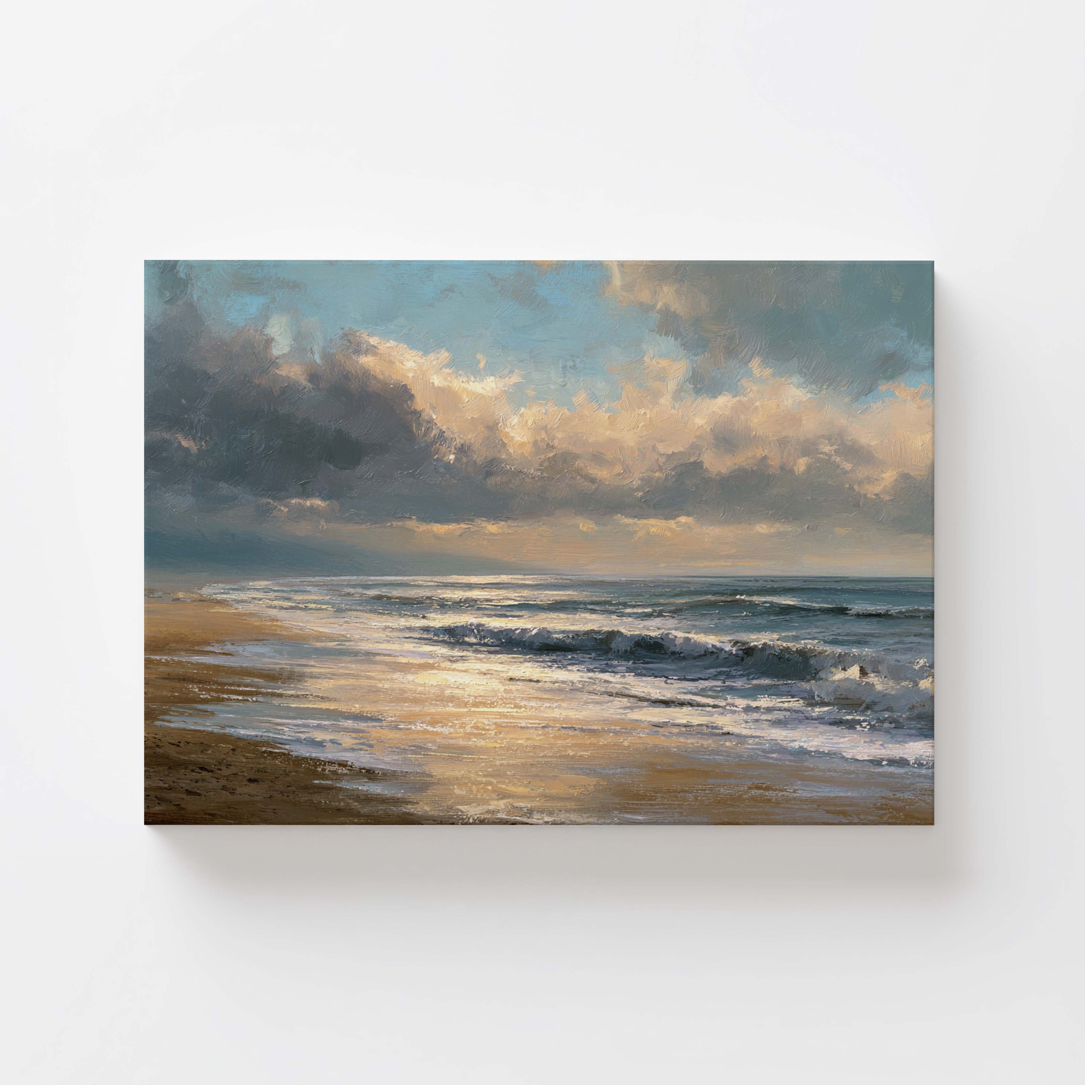 Coastal Beach Landscape Art Print — Serene Ocean Wall Décor