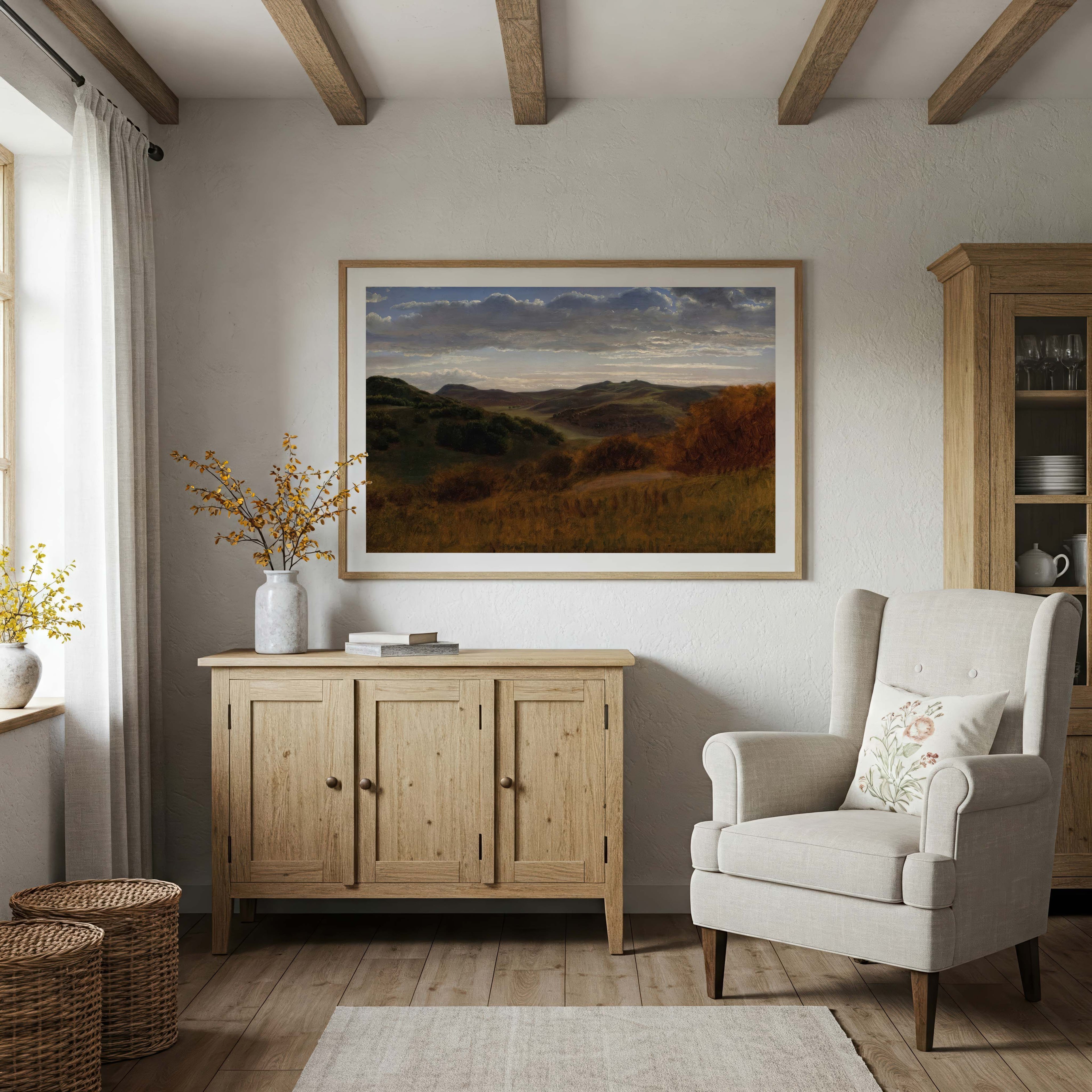 Autumn Forest Landscape Art Print — Cozy Fall Wall Décor