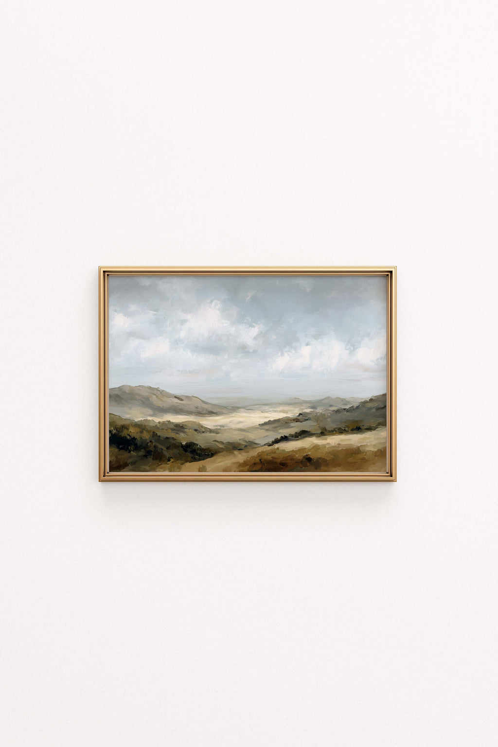 Hillside Landscape Art Print — Peaceful Countryside Wall Décor