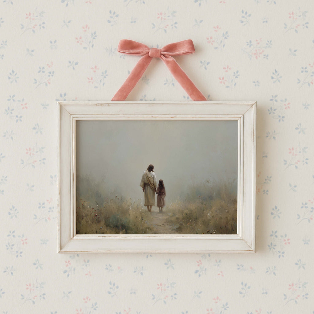 Hand in Hand With Jesus — Christian Art Print