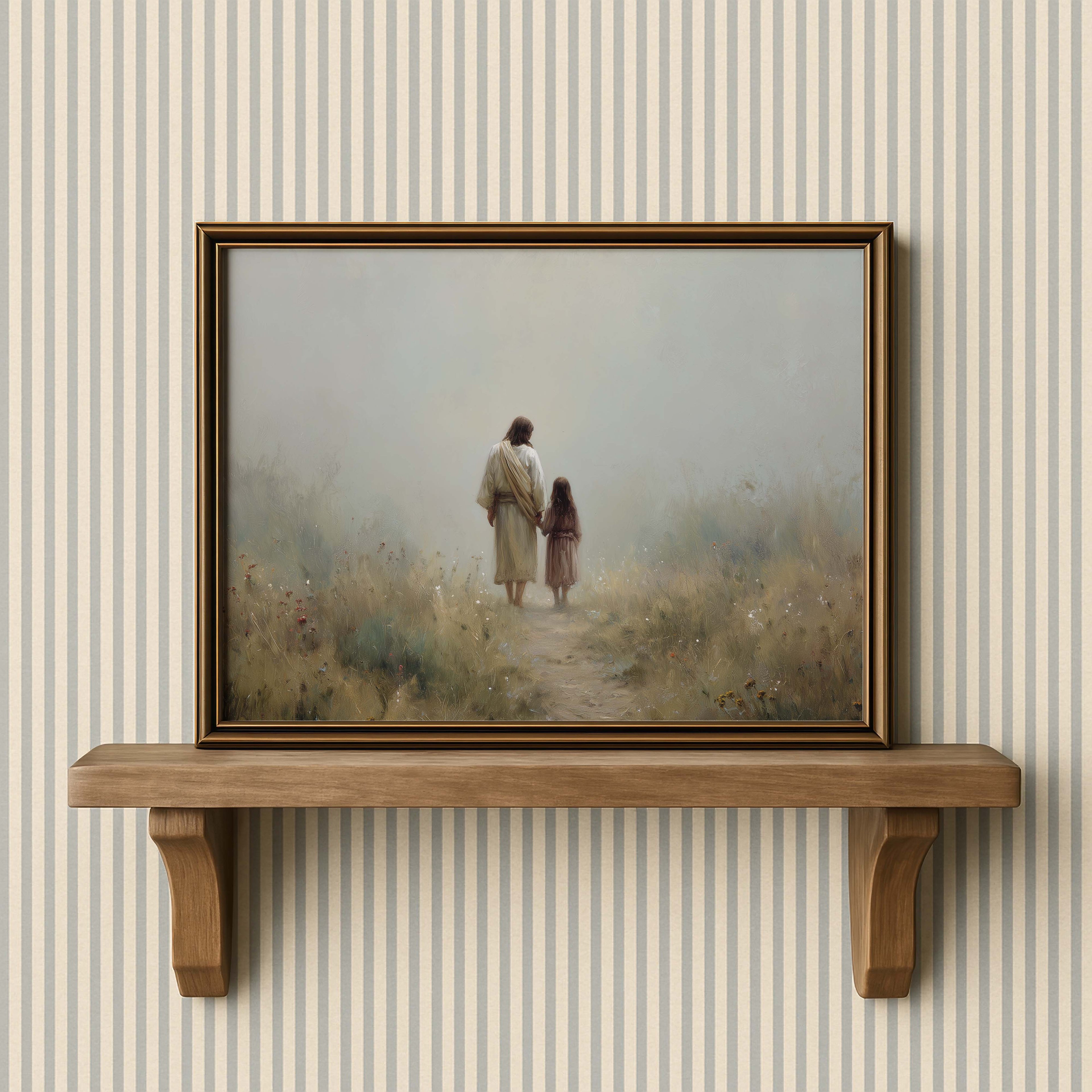 Hand in Hand With Jesus — Christian Art Print