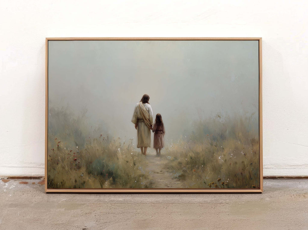 Hand in Hand With Jesus — Christian Art Print