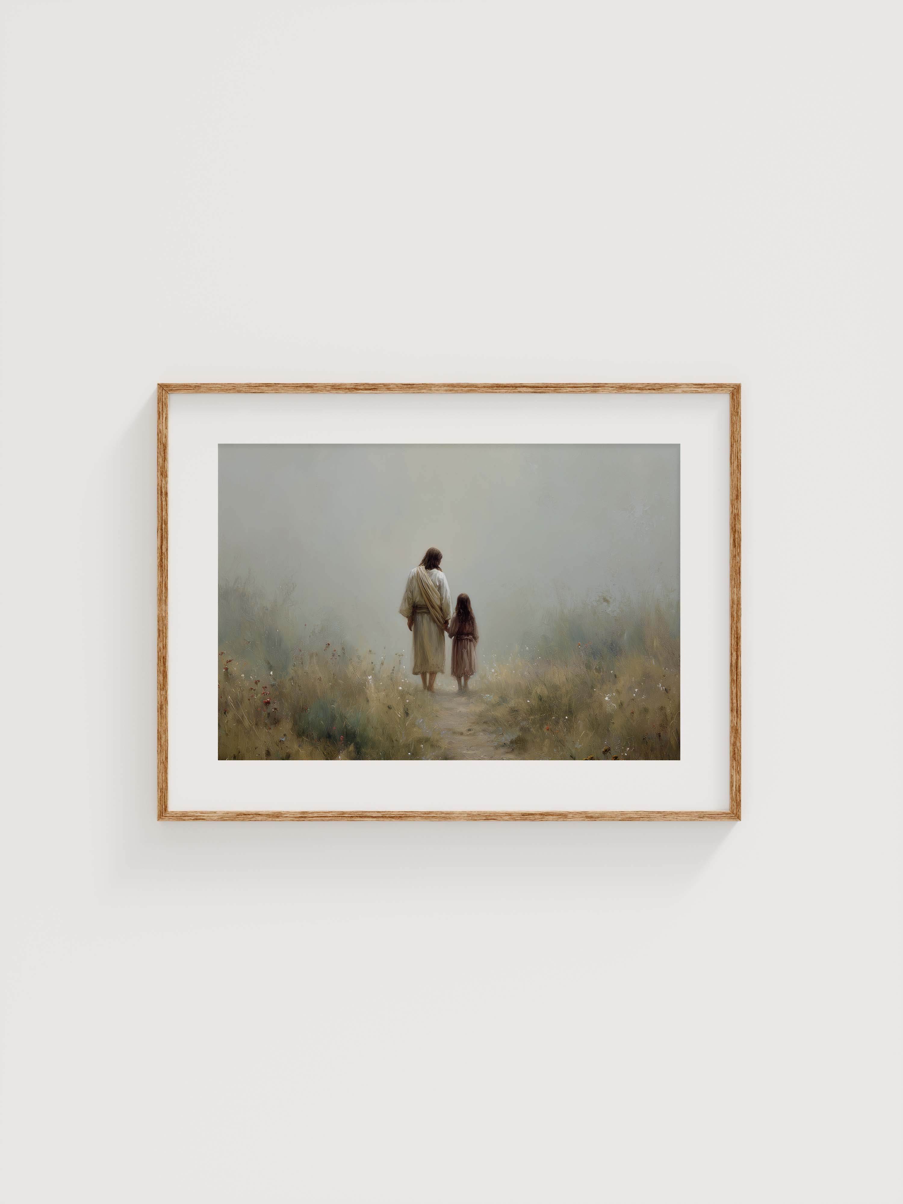 Hand in Hand With Jesus — Christian Art Print