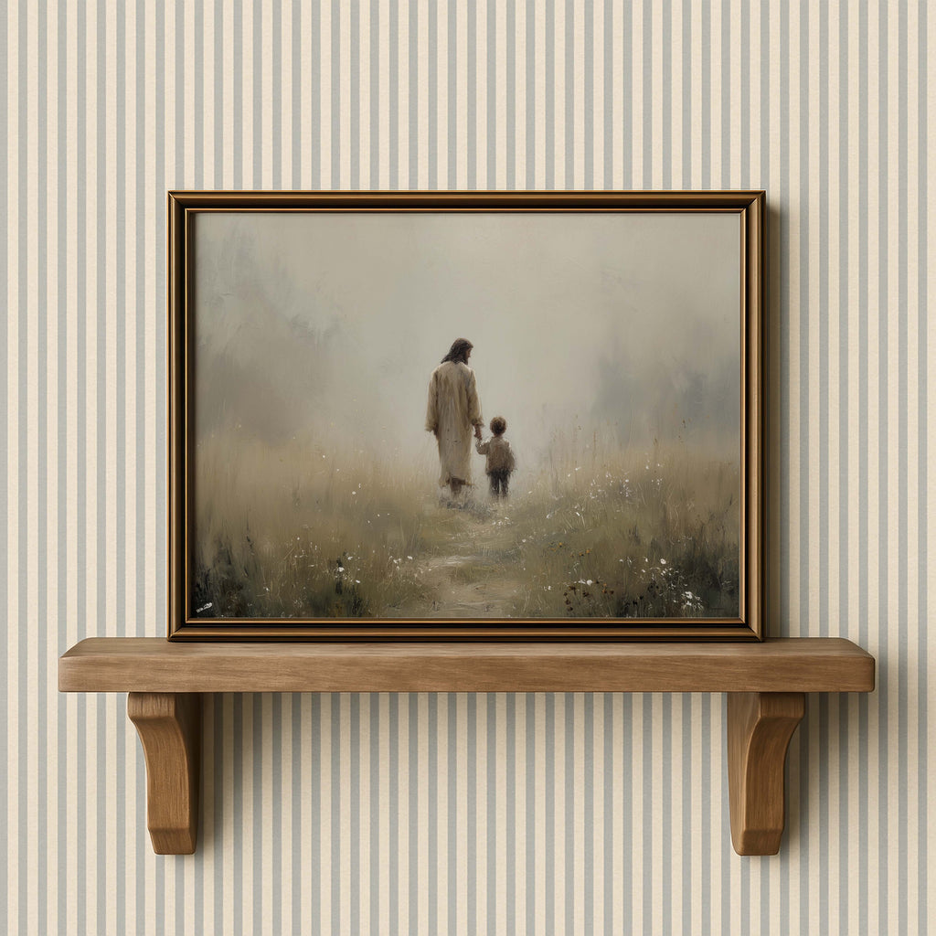 Hand in Hand With Jesus — Christian Art Print