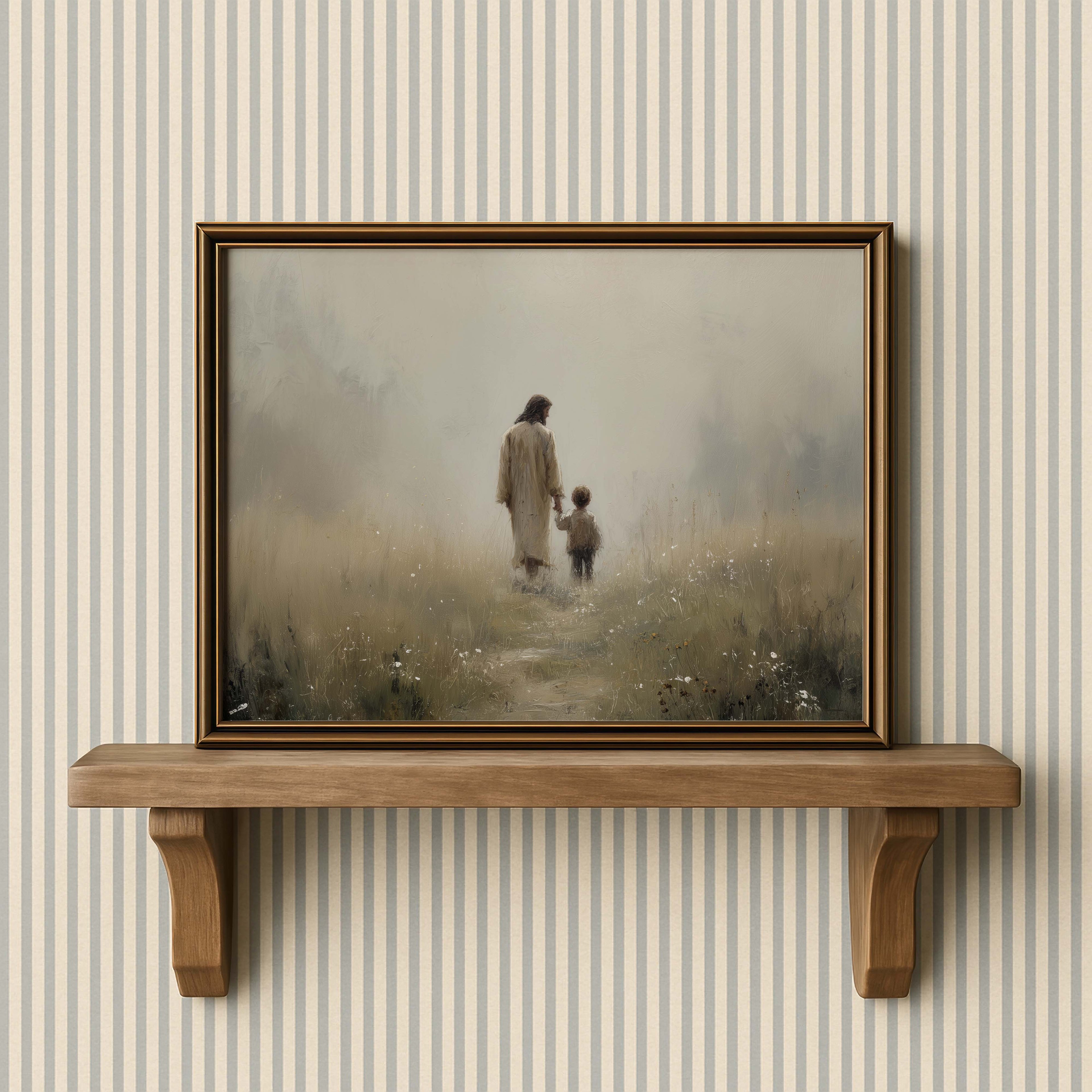 Hand in Hand With Jesus — Christian Art Print