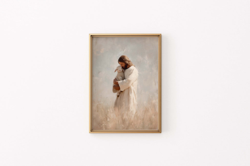 The One — Jesus With a Little Sheep Art Print | Christian Wall Art