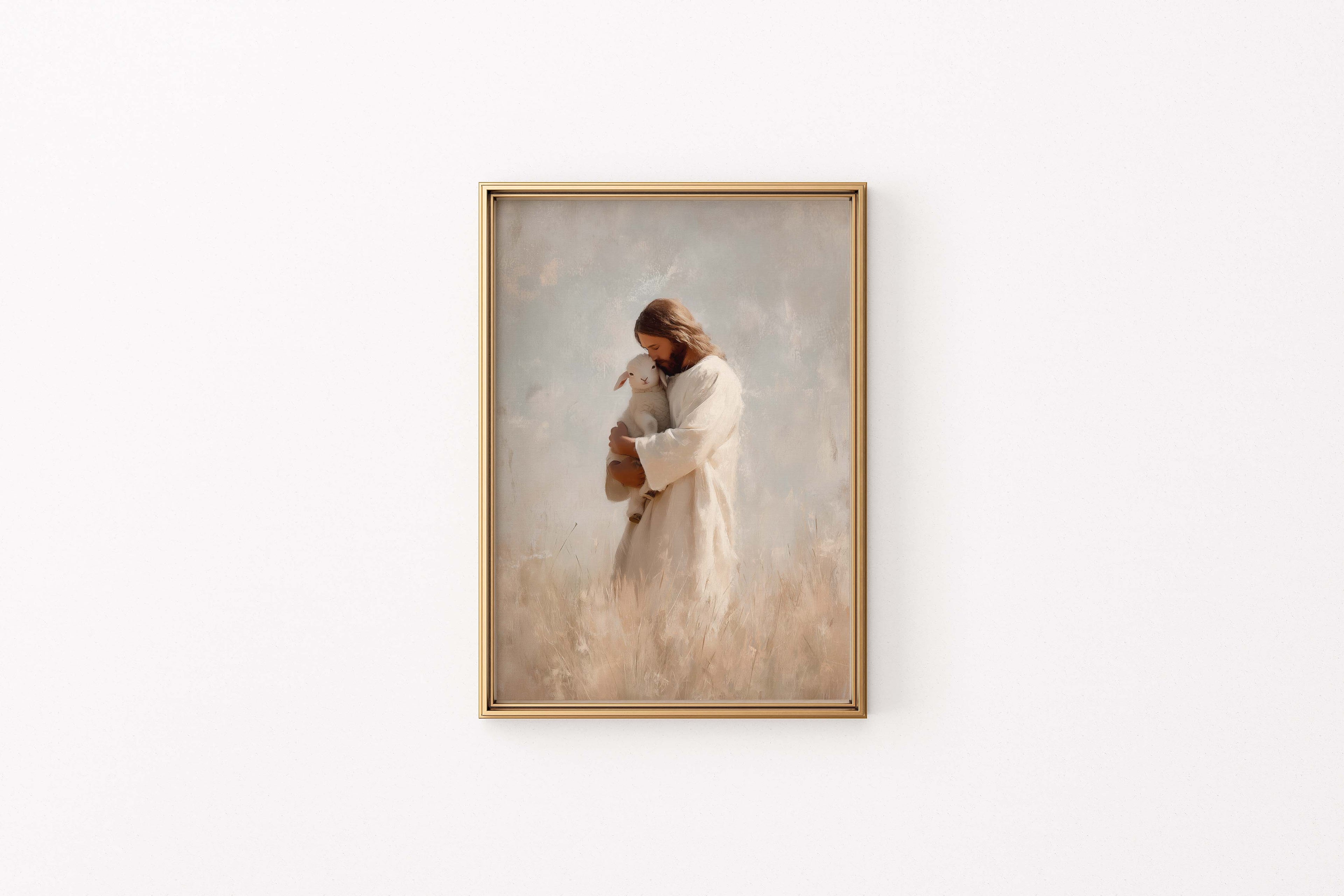 The One — Jesus With a Little Sheep Art Print | Christian Wall Art