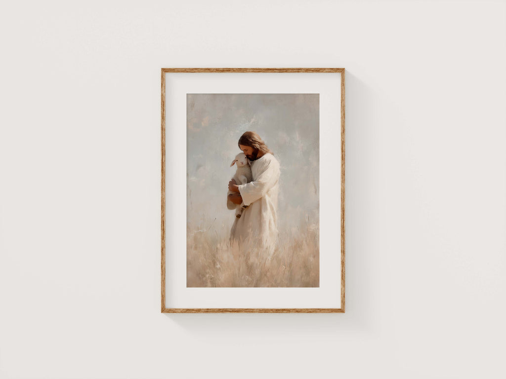 The One — Jesus With a Little Sheep Art Print | Christian Wall Art