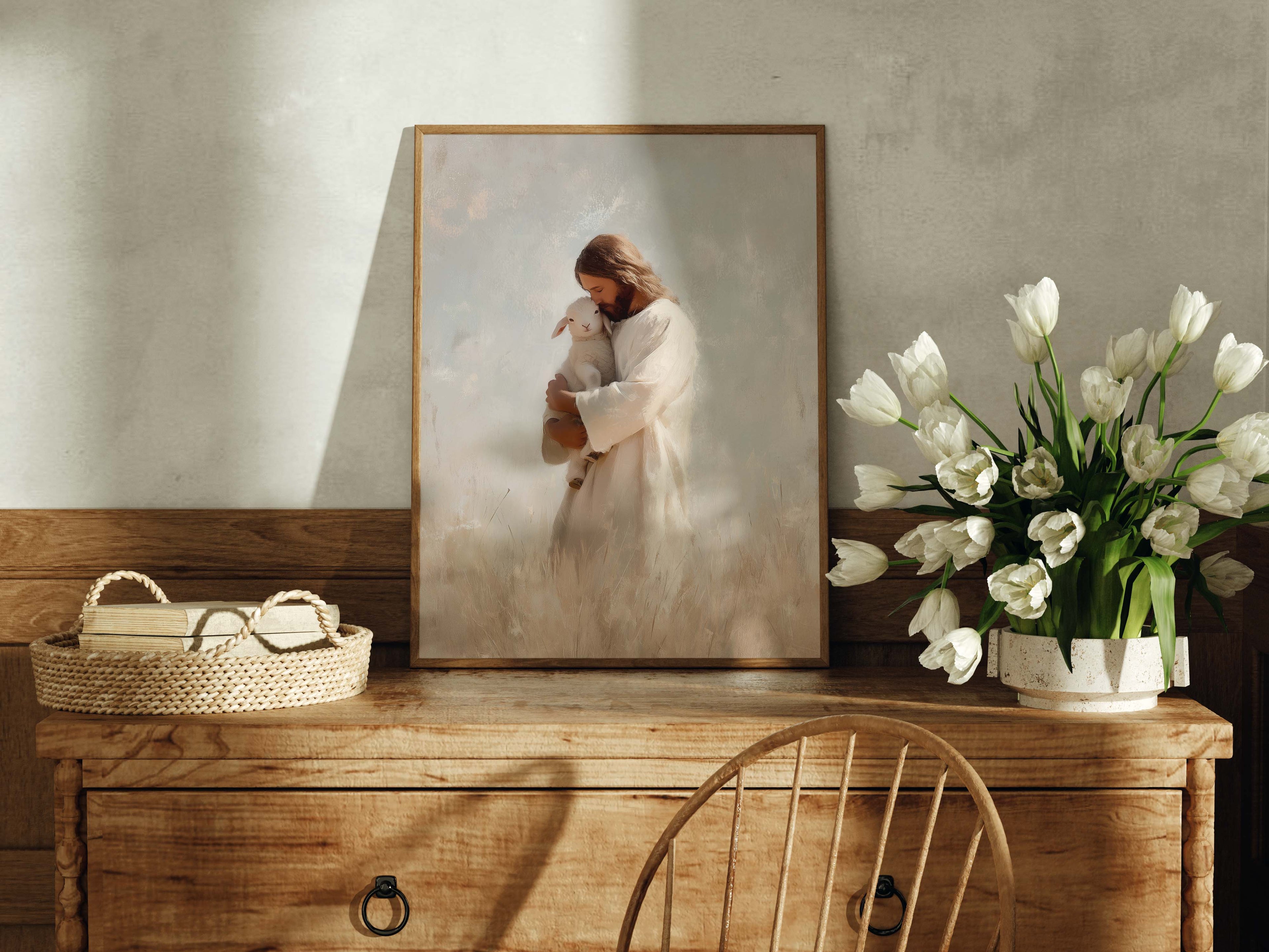 The One — Jesus With a Little Sheep Art Print | Christian Wall Art