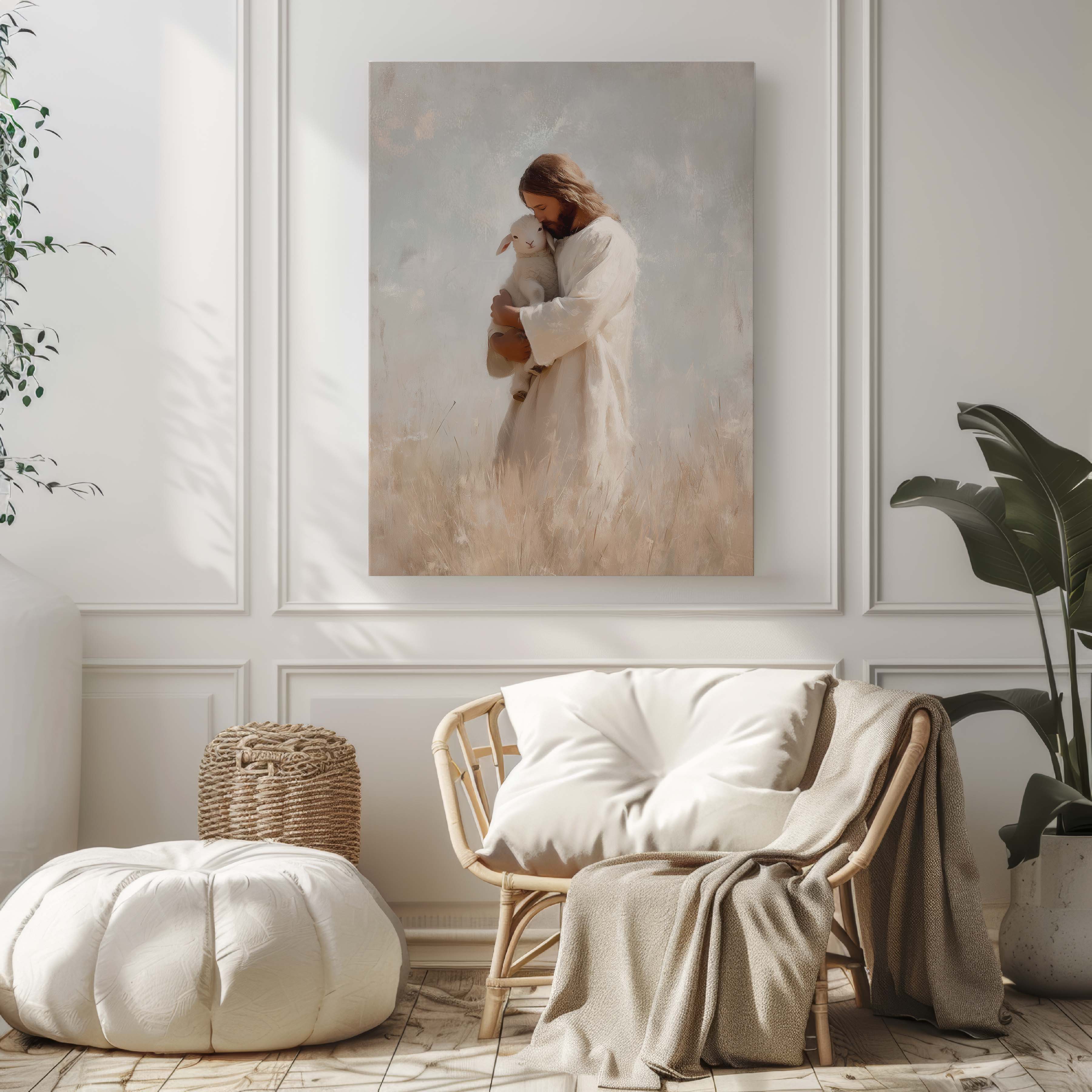 The One — Jesus With a Little Sheep Art Print | Christian Wall Art