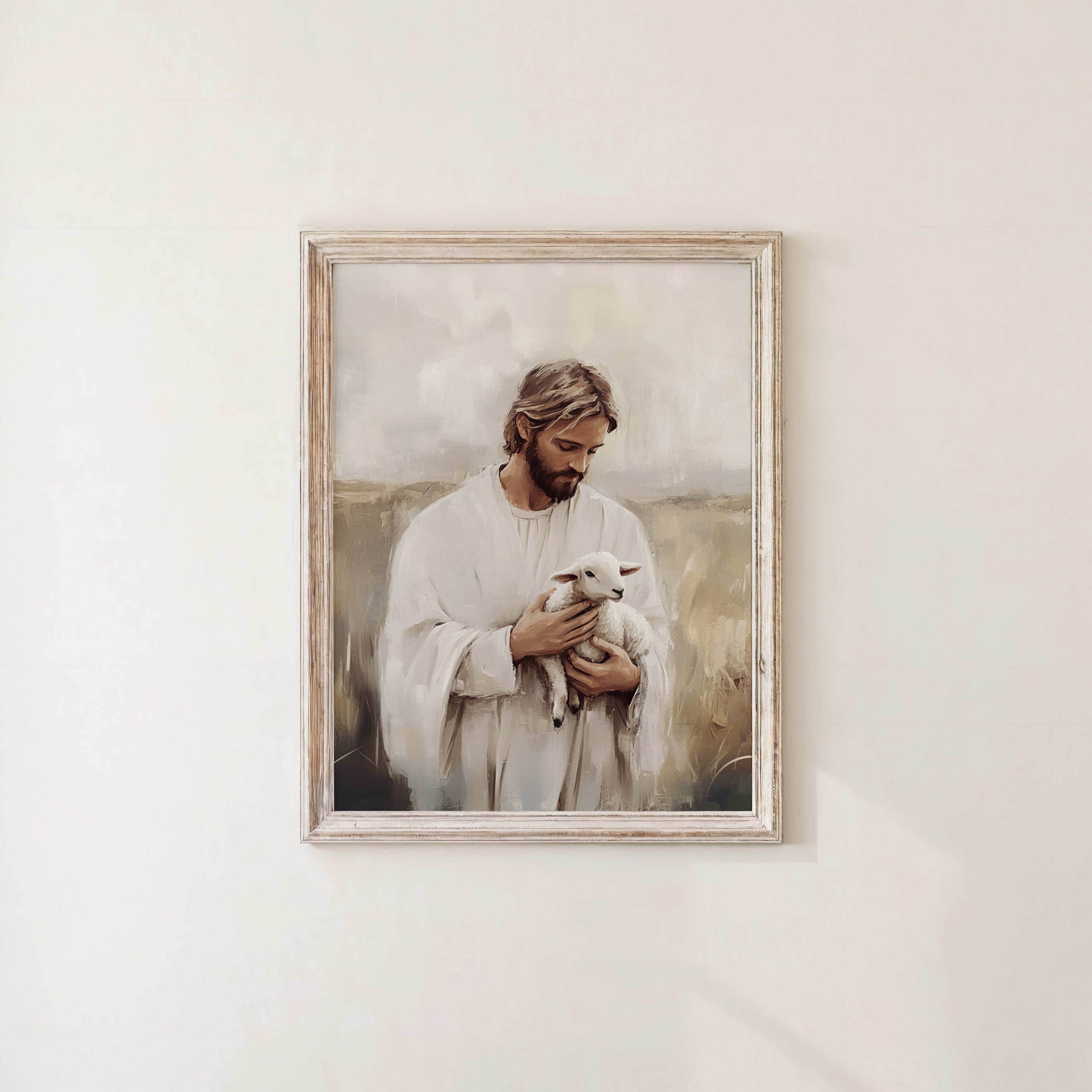 Jesus Loving Shepherd — Christian Art Print