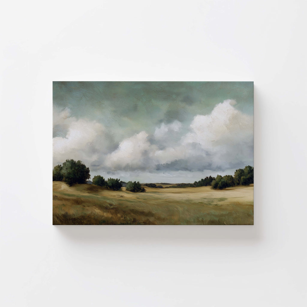 Atmospheric Cloud Wall Art | Moody Field Landscape Print