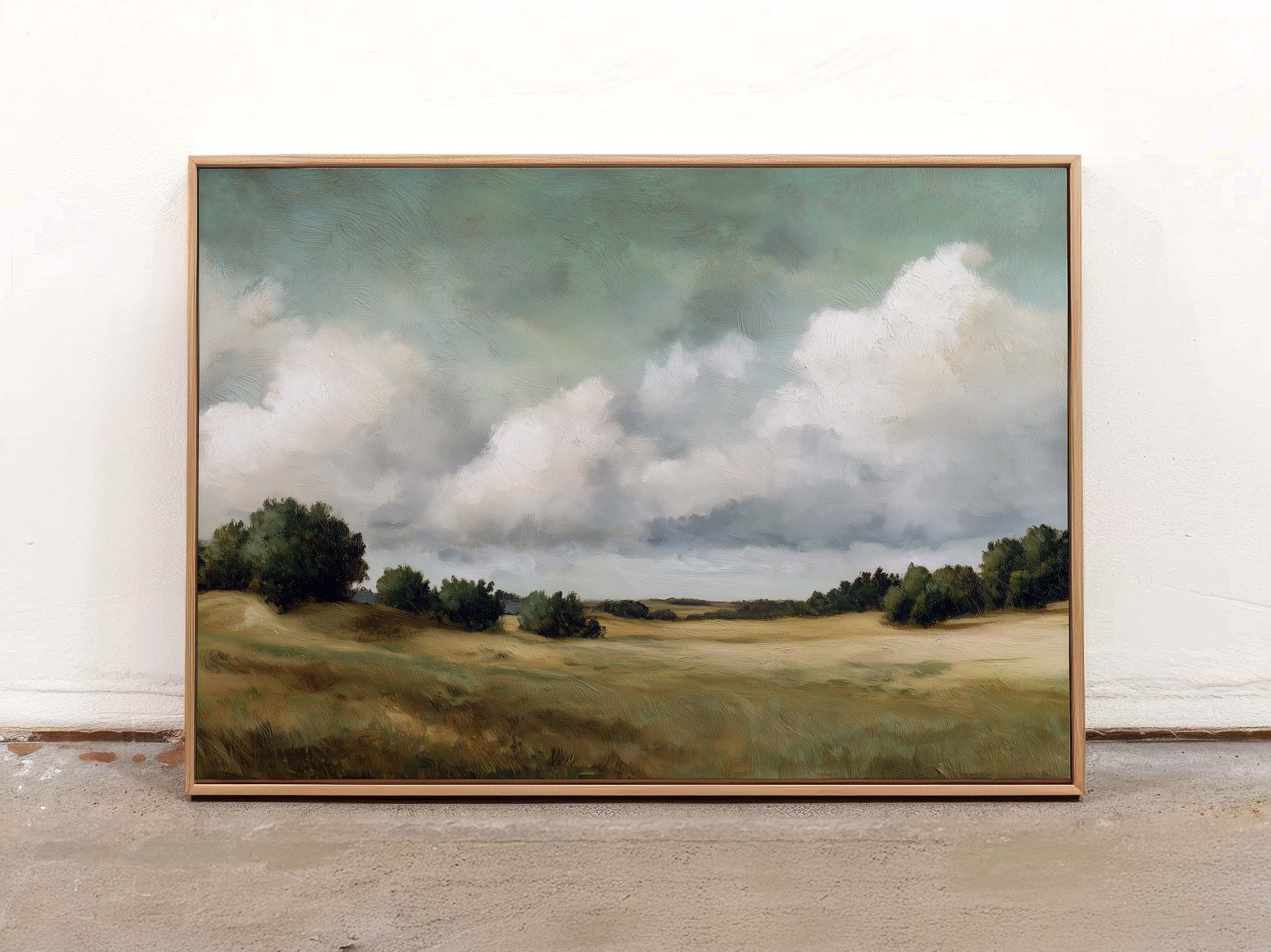 Atmospheric Cloud Wall Art | Moody Field Landscape Print