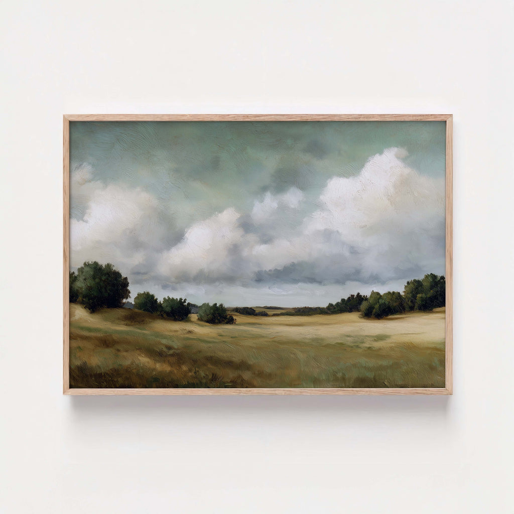 Atmospheric Cloud Wall Art | Moody Field Landscape Print