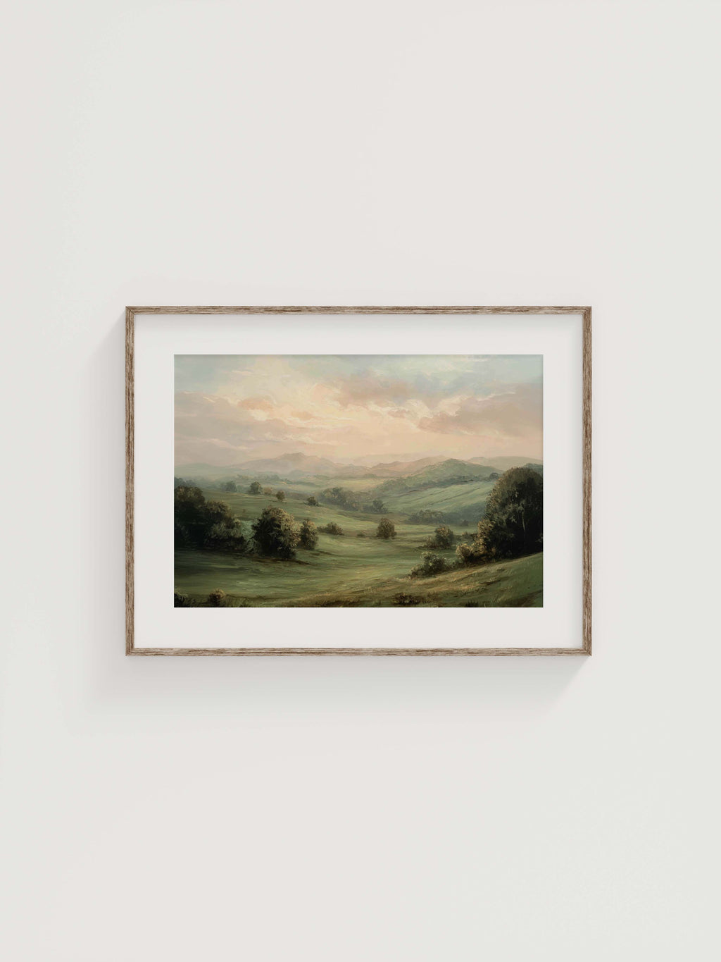 Tranquil Green Hills Art Print — Serene Nature Landscape
