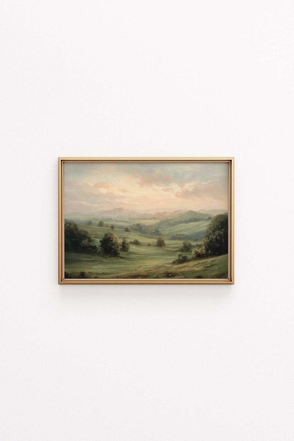 Tranquil Green Hills Art Print — Serene Nature Landscape
