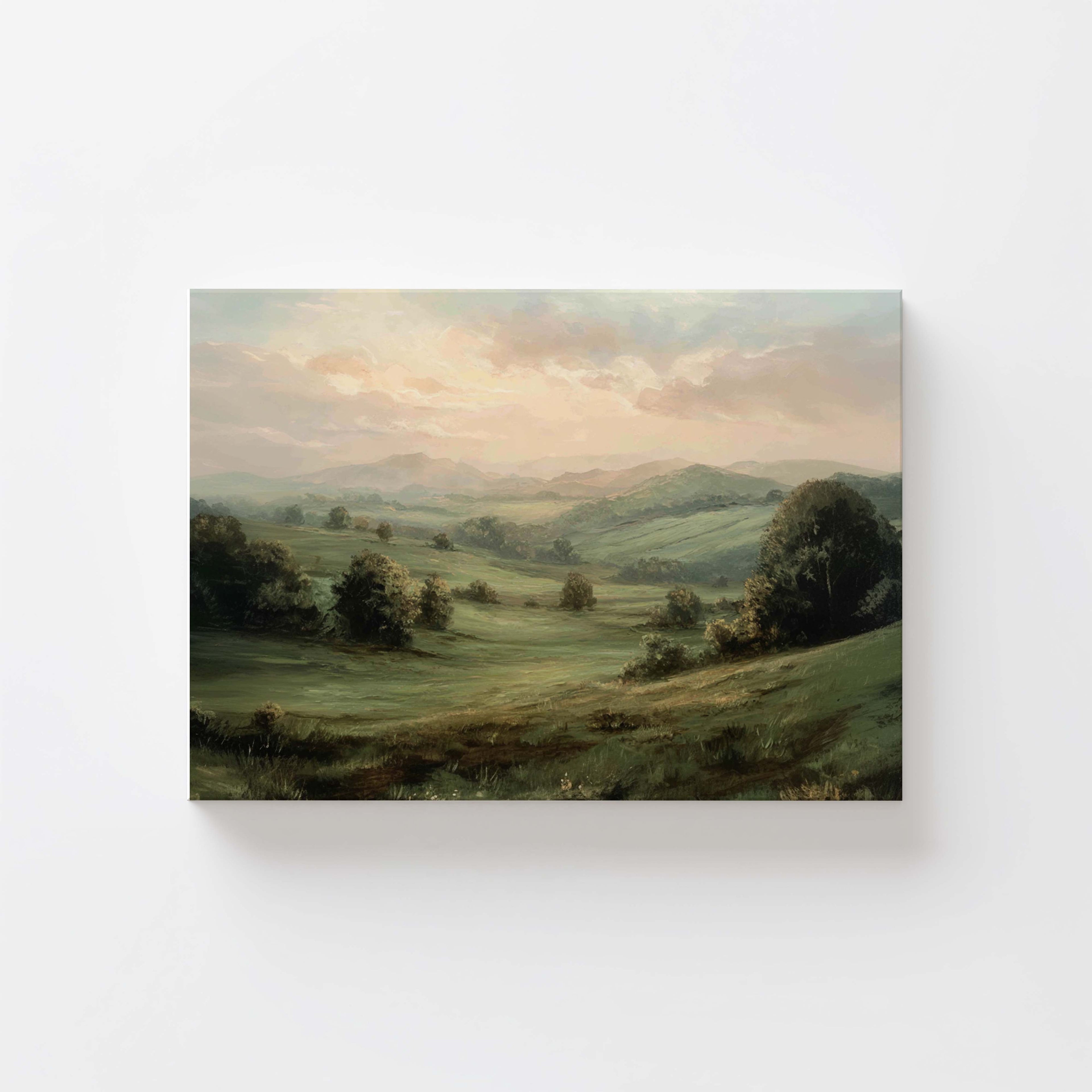 Tranquil Green Hills Art Print — Serene Nature Landscape