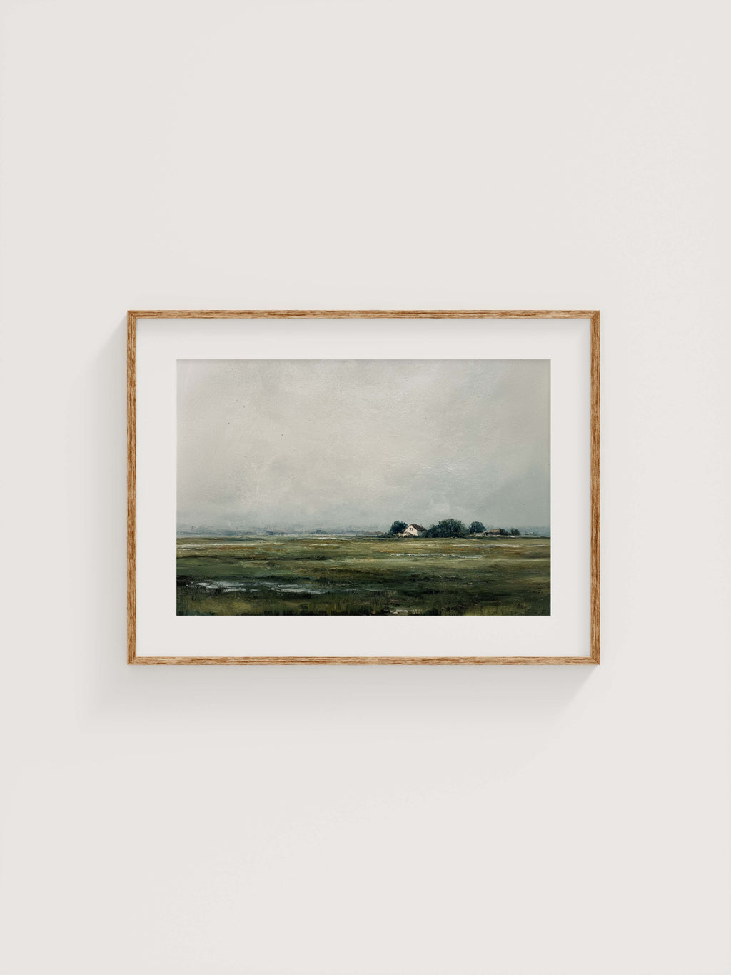 White Farmhouse Landscape Wall Art Print — Rustic Country Decor & Modern Farmhouse Artwork