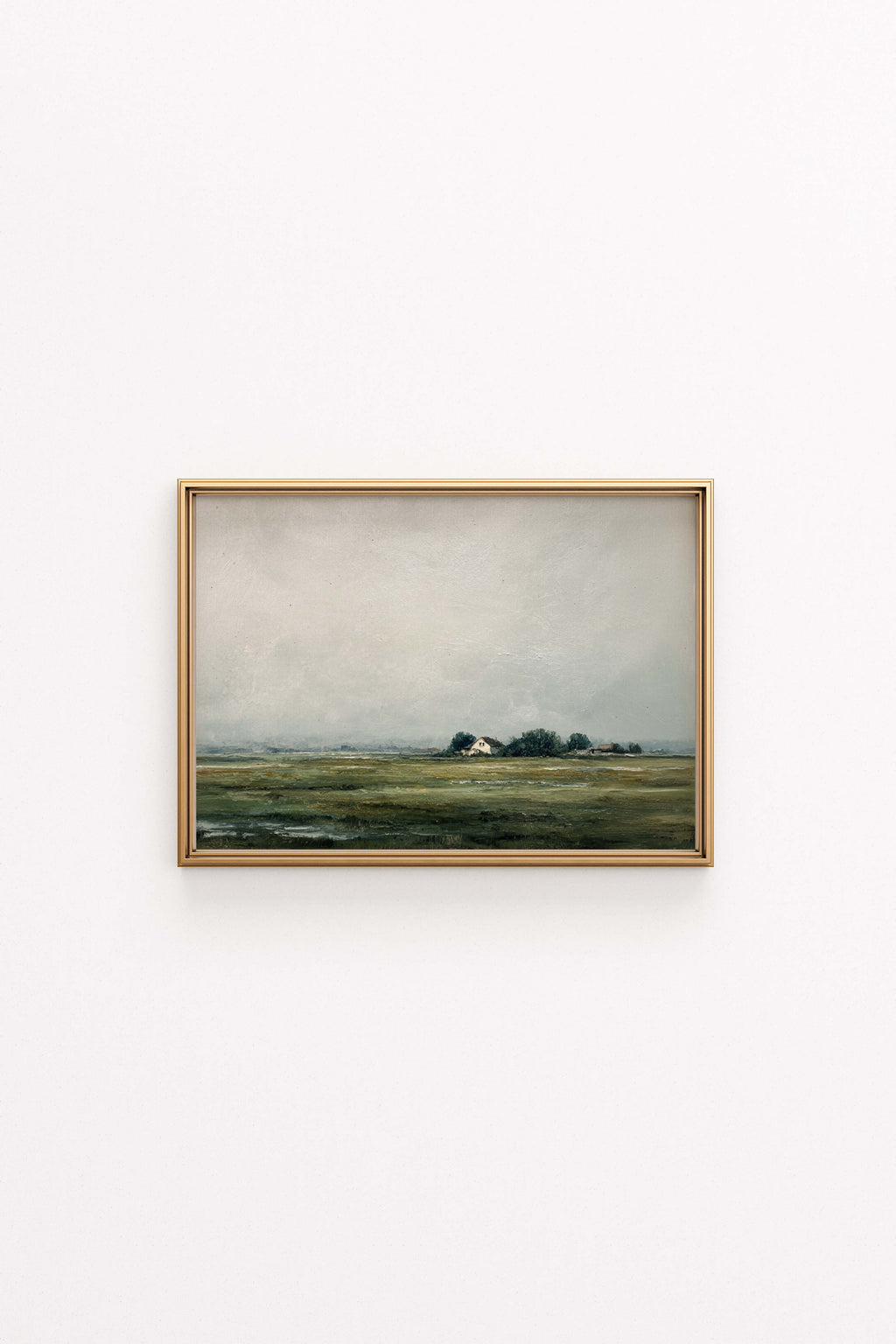 White Farmhouse Landscape Wall Art Print — Rustic Country Decor & Modern Farmhouse Artwork